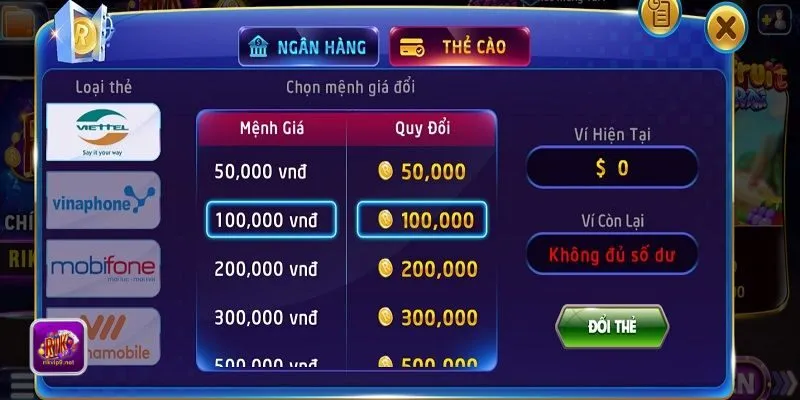 Mạng rất quan trọng khi game thủ tiến hành rút về tài khoản riêng